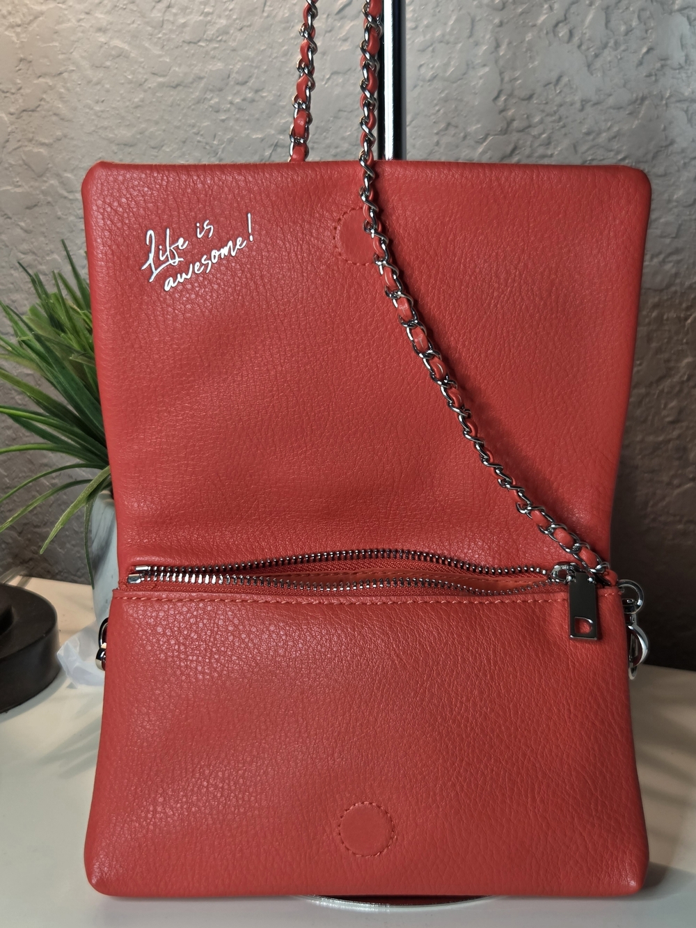 Desigual Half Logo Dortmund Coral Crossbody Shoulder Clutch Bag - Picture 6 of 14